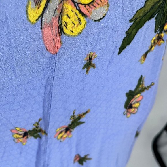 Free People Intimately Marsha Blue Floral Print Lace Slip Mini Dress X-Small XS - Picture 5 of 11